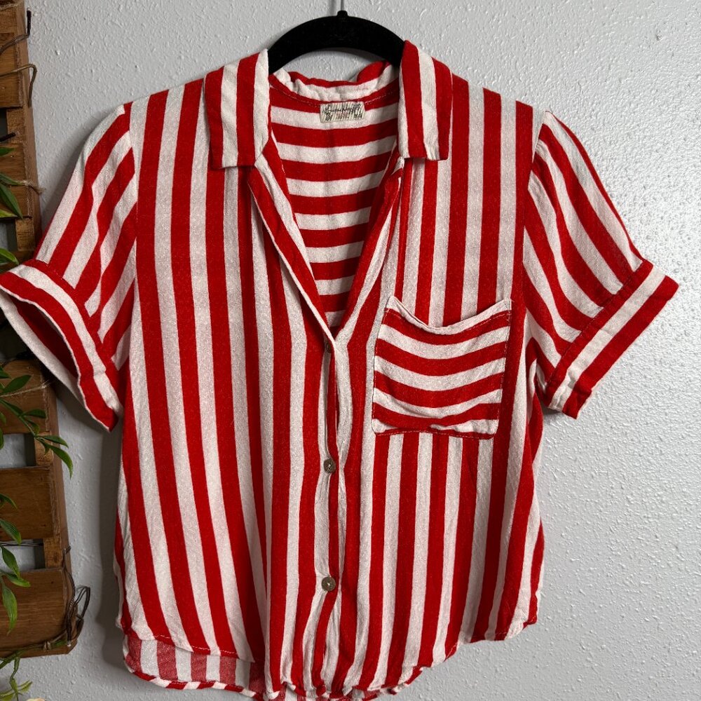 Intimately Free People Red White Stripe Top